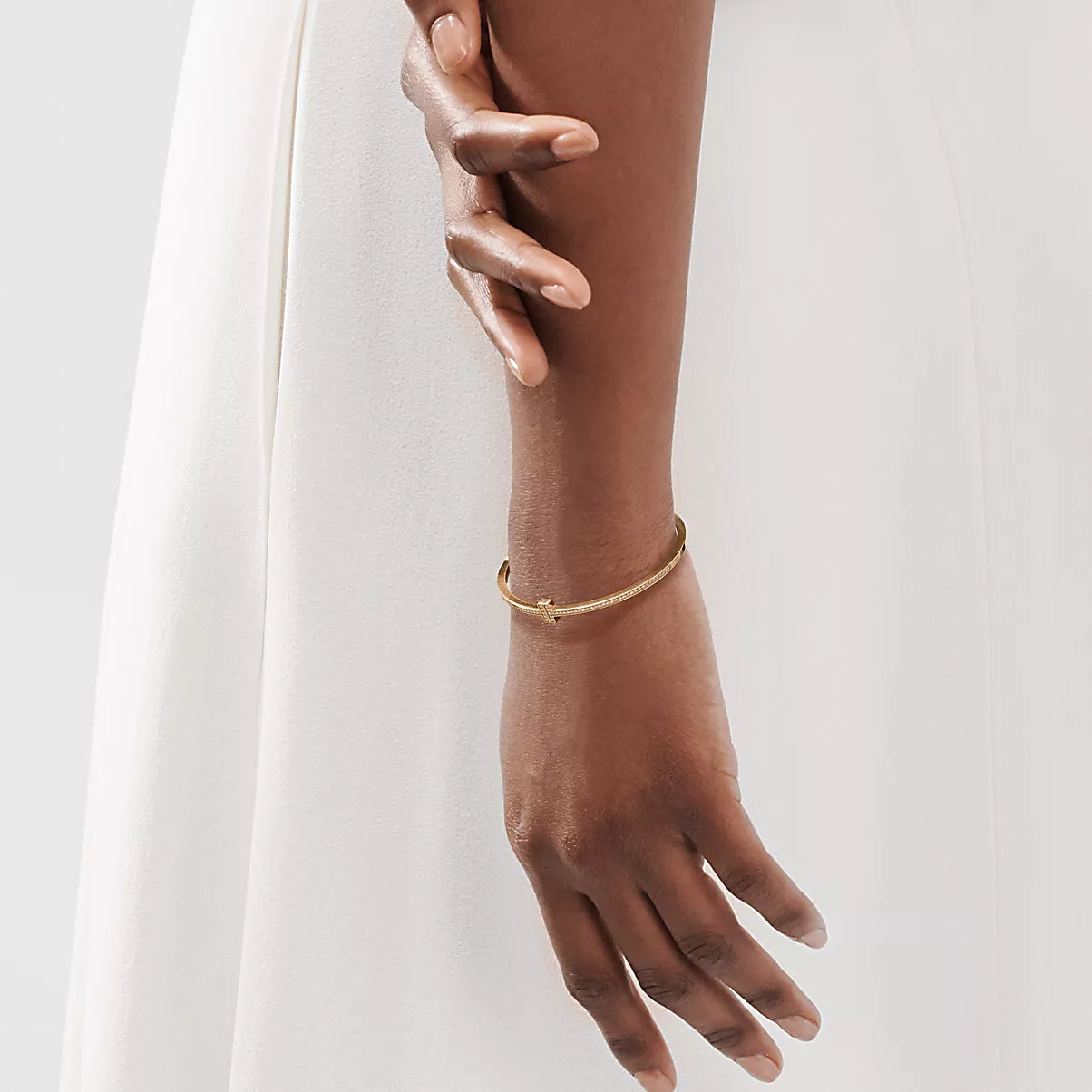 Diamond Hinged Wire Bangle
