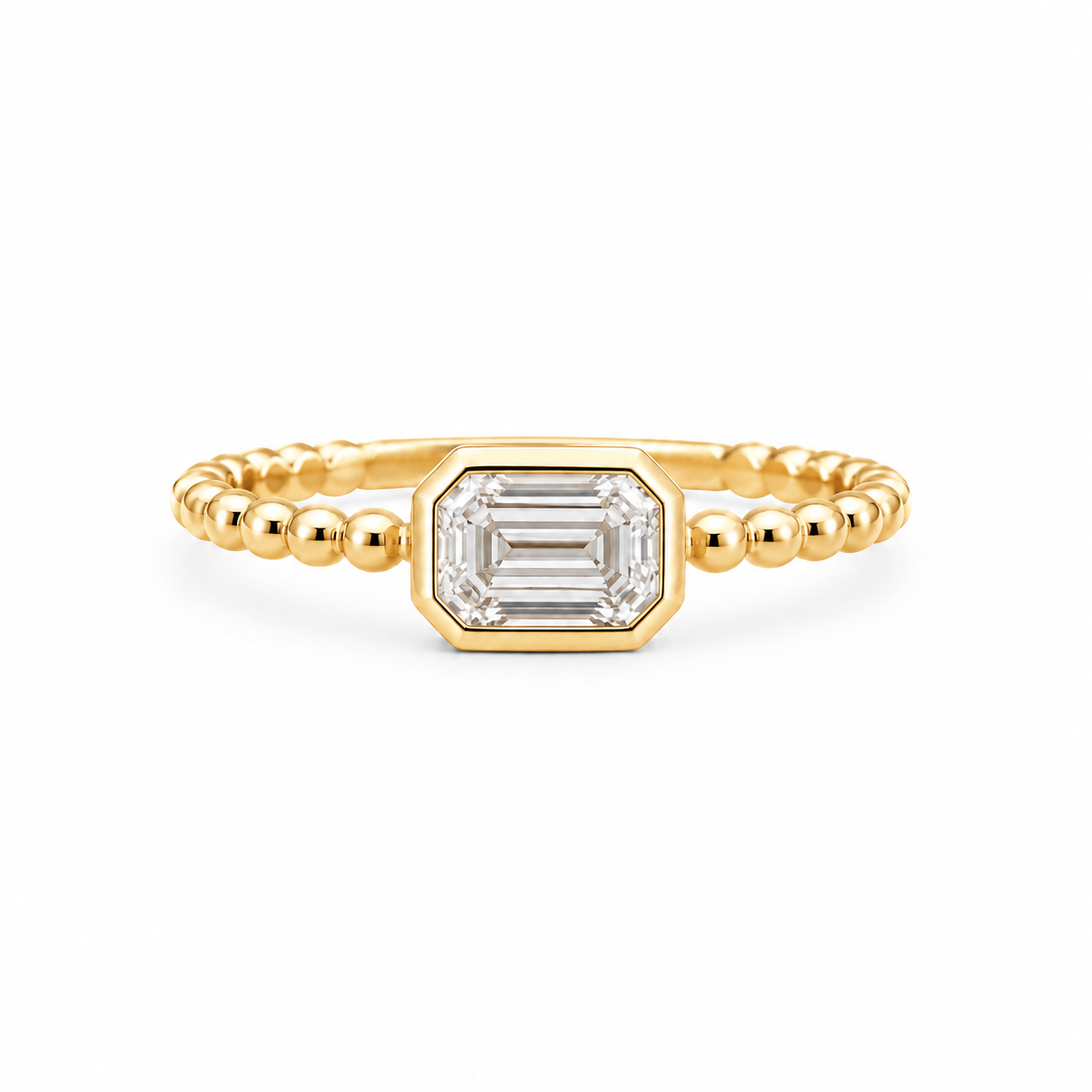 Emerald Milgrain Ring