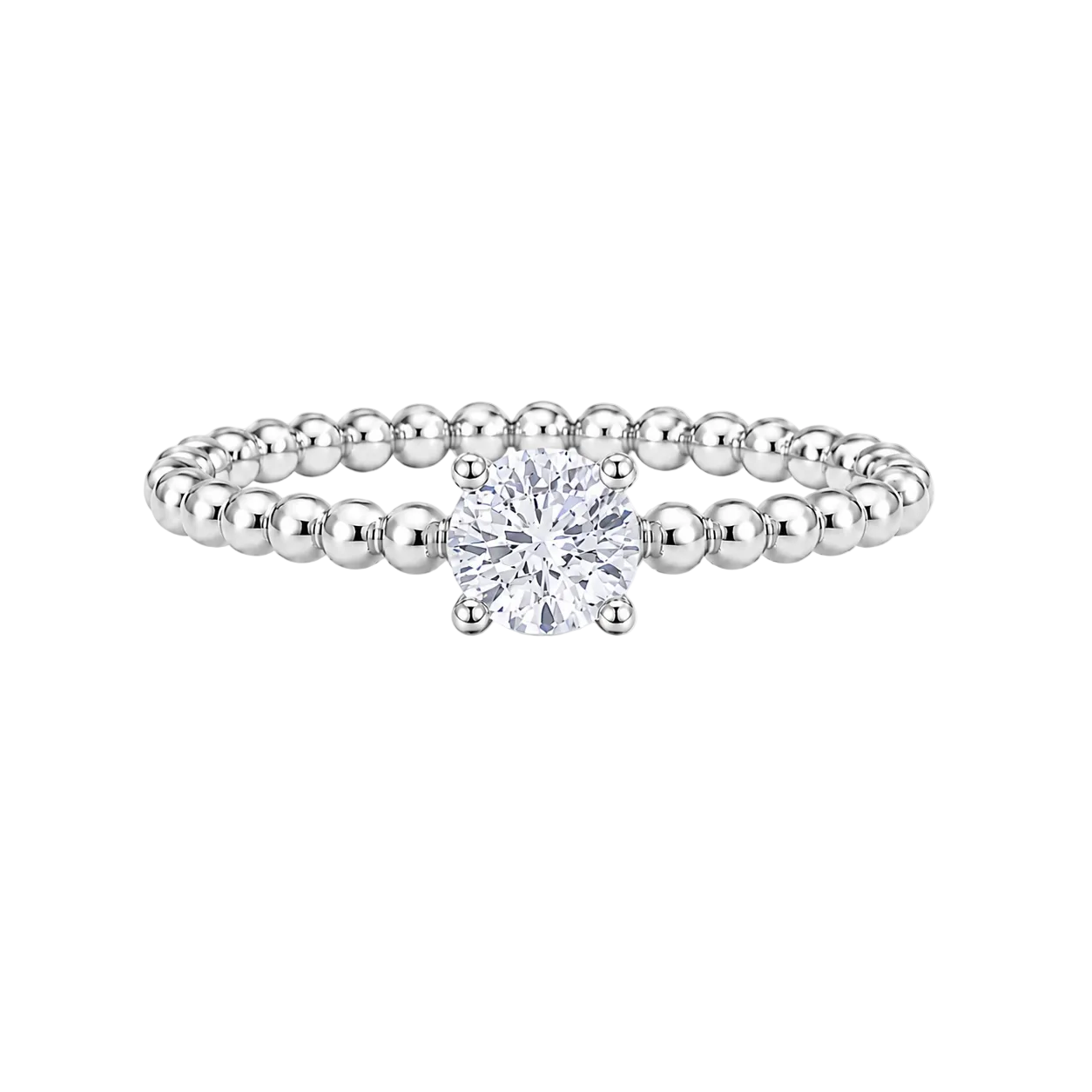 Beaded Solitaire Ring