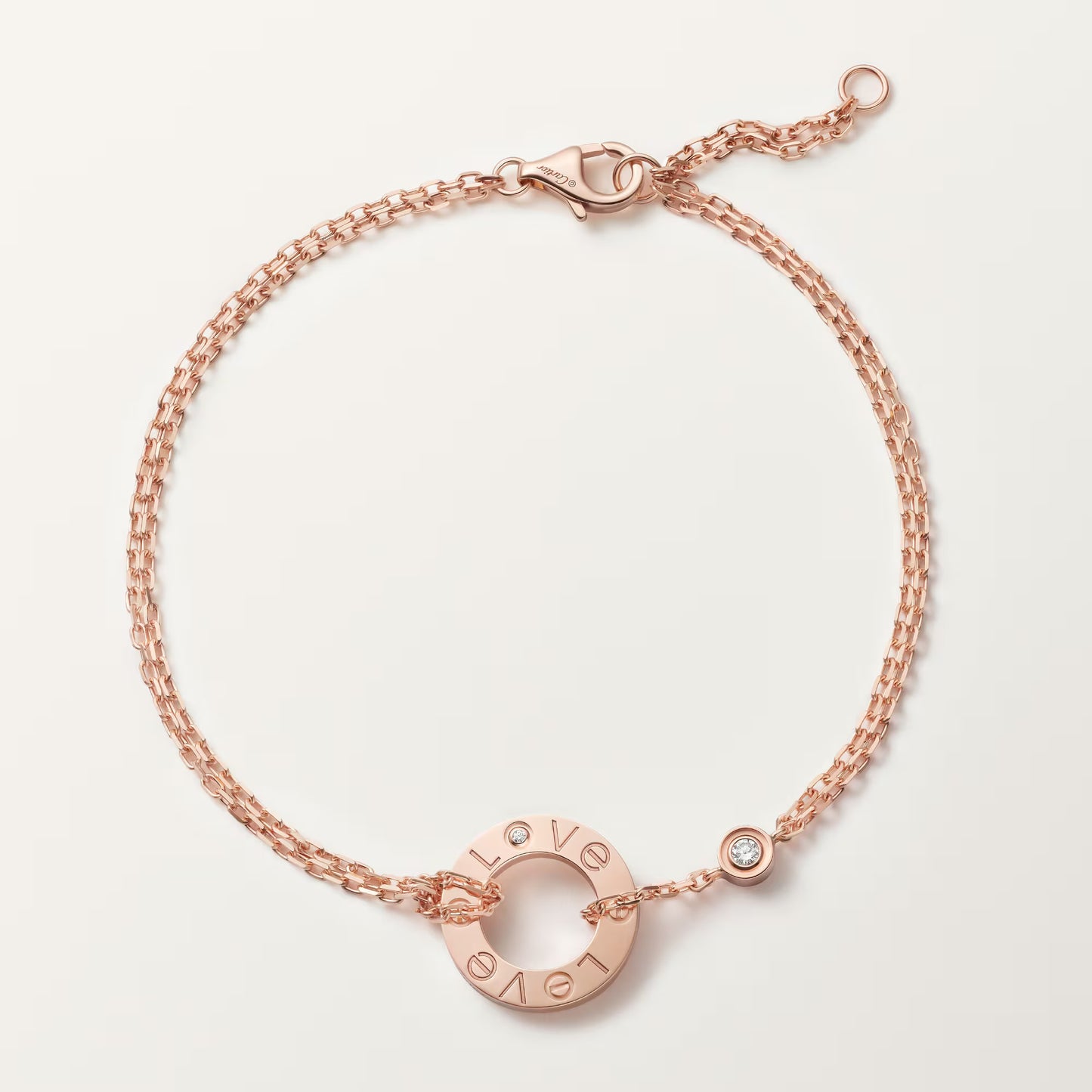 Love Bracelet on Chain 2 Diamonds
