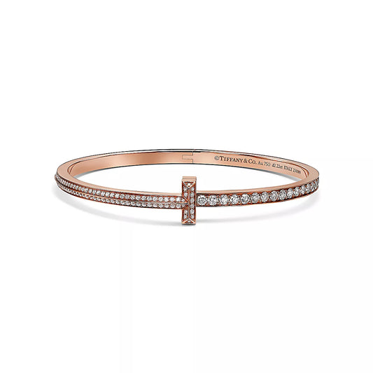 Narrow Pave Diamond T1 Hinged Bangle