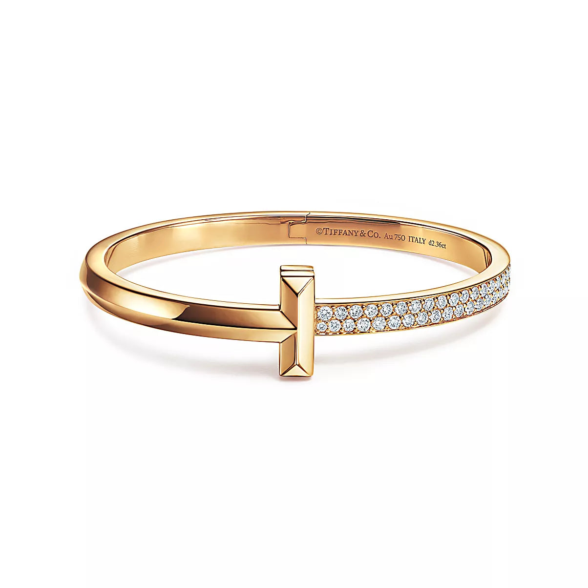 Wide Diamond T1 Hinged Bangle