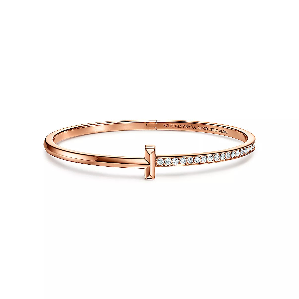 Narrow Diamond T1 Hinged Bangle