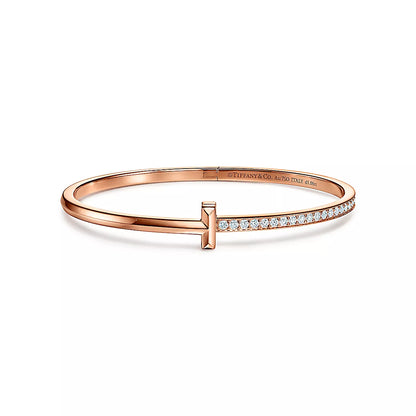 Narrow Diamond T1 Hinged Bangle