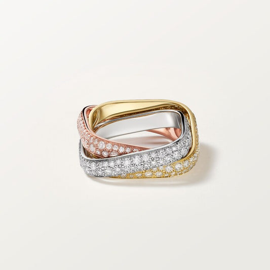 Trinity Cushion Ring Classic Paved