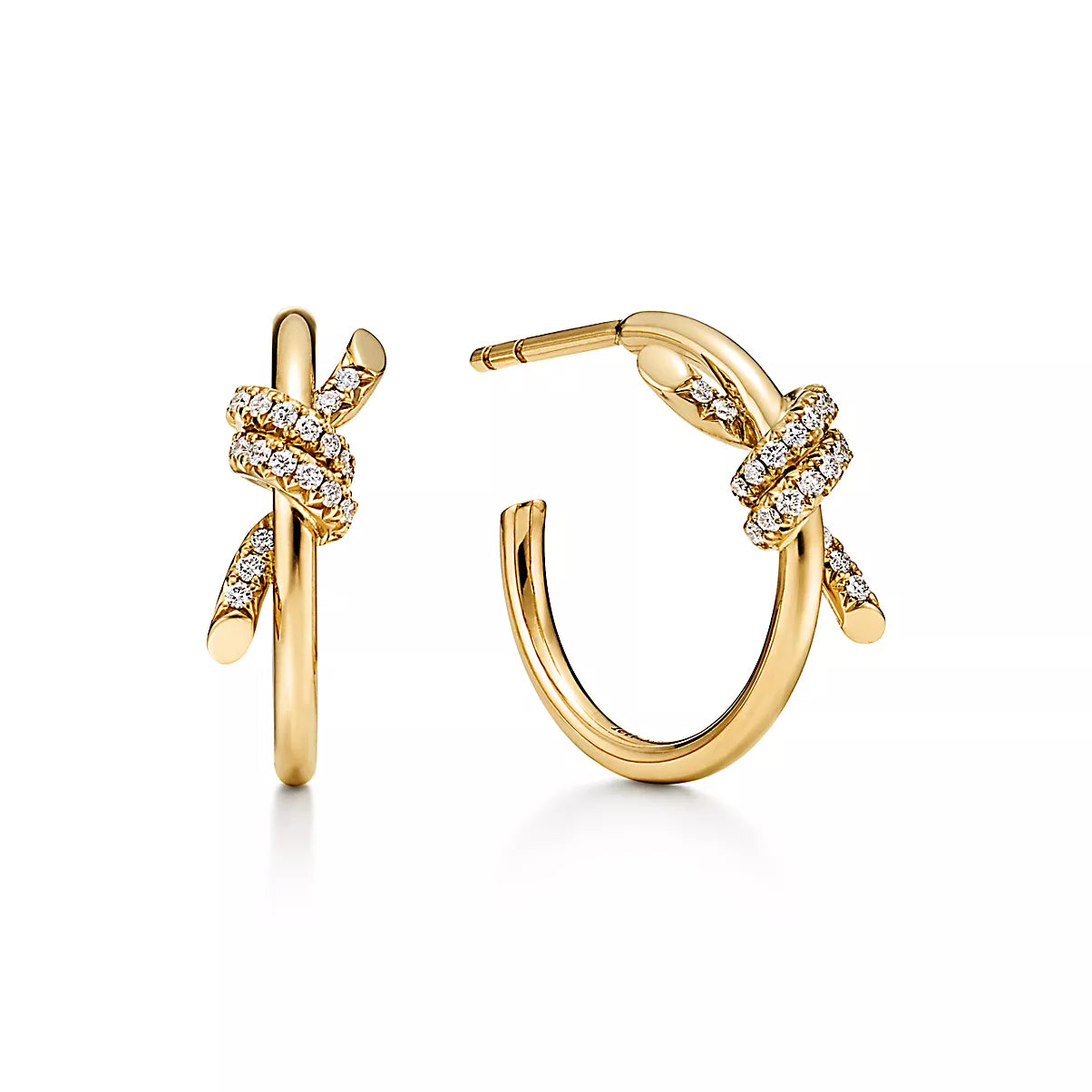 Hoop Earrings Yellow Gold with Diamonds