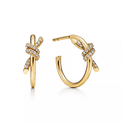 Hoop Earrings Yellow Gold with Diamonds
