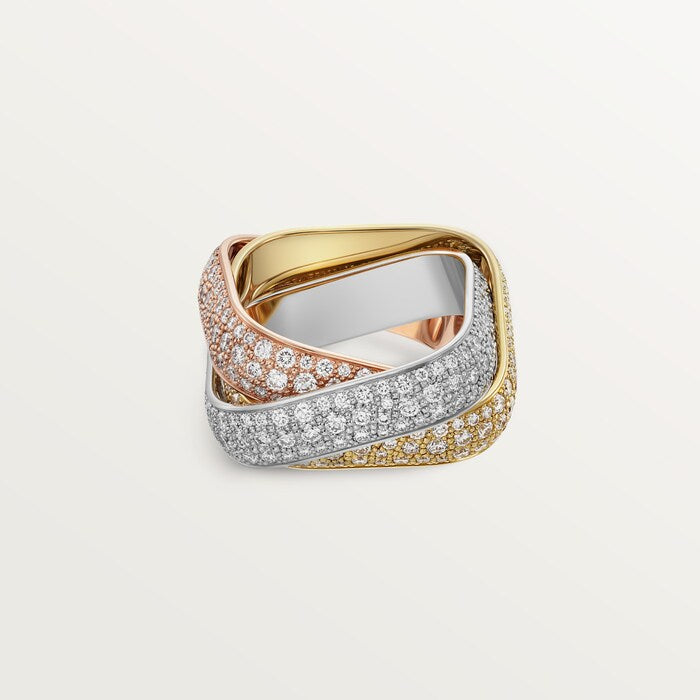 Trinity Ring Large Cushion Paved