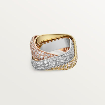 Trinity Ring Large Cushion Paved