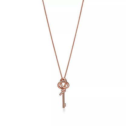 Small Key Pendant Rose Gold with Diamonds