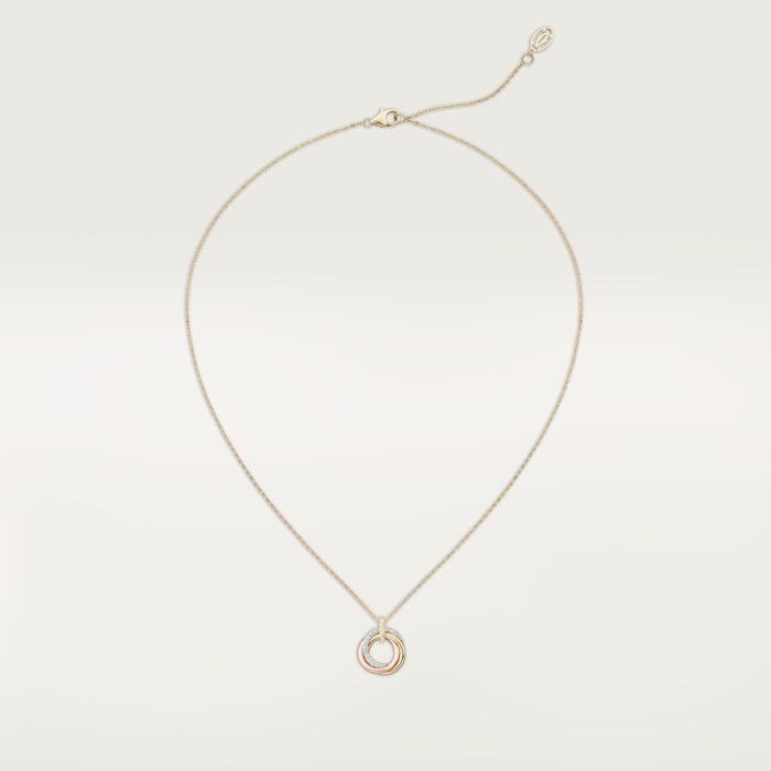 Trinity Pendant Small Half Paved Necklace