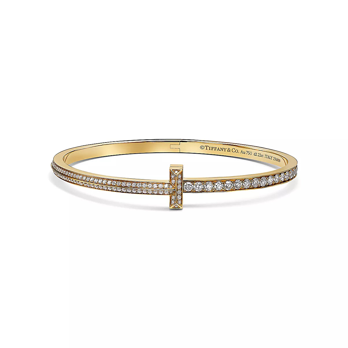 Narrow Pave Diamond T1 Hinged Bangle