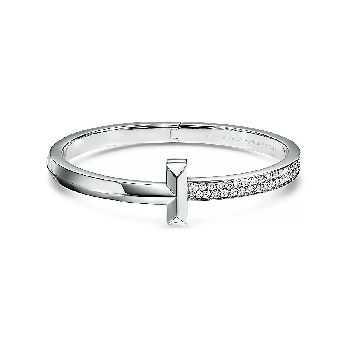 Wide Diamond T1 Hinged Bangle