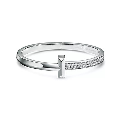 Wide Diamond T1 Hinged Bangle