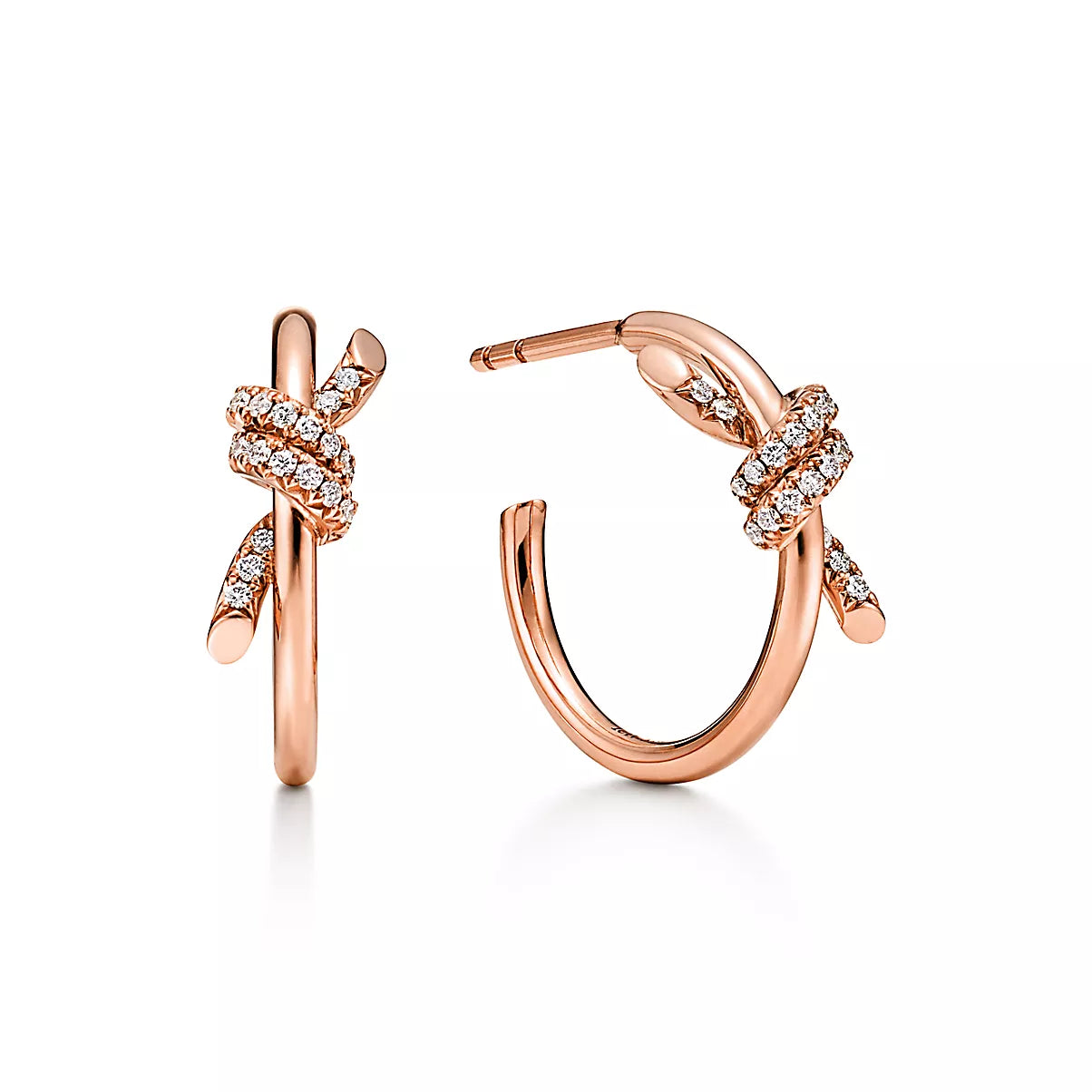 Hoop Earrings Rose Gold with Diamonds