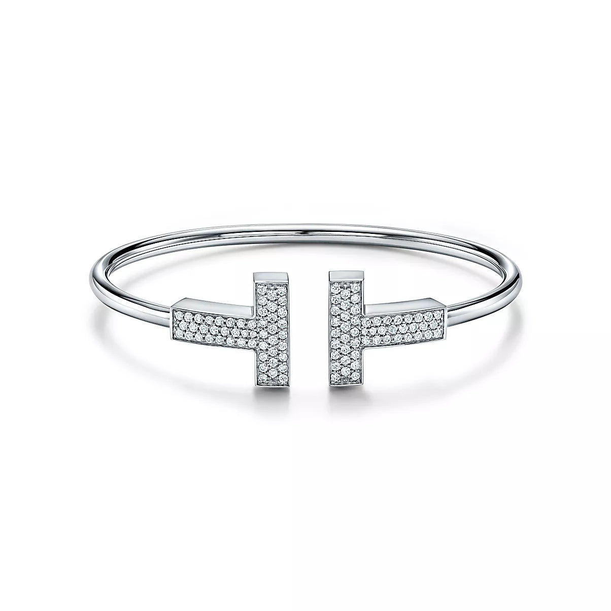 Wide Diamond Wire Bracelet
