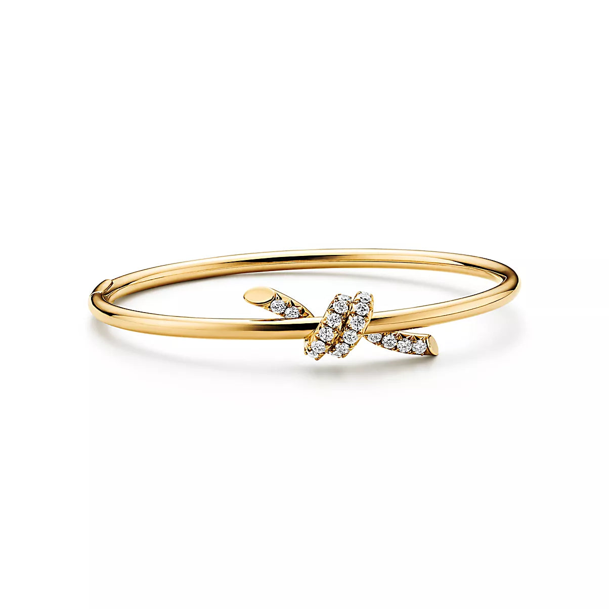 Wire Bangle Yellow Gold with Diamonds