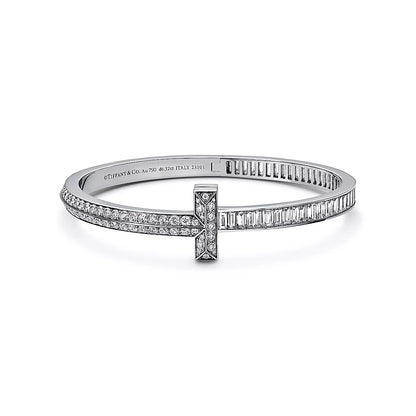 T1 Bangle with Baguette and Pave Diamonds