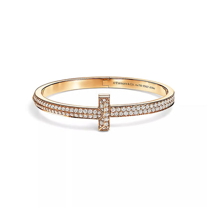 Wide Pave Diamonds T1 Hinged Bangle