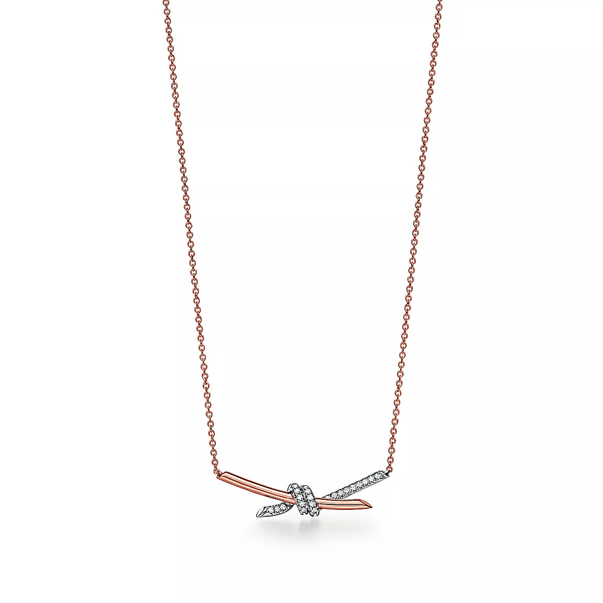 Pendant in Rose Gold and Platinum with Diamonds
