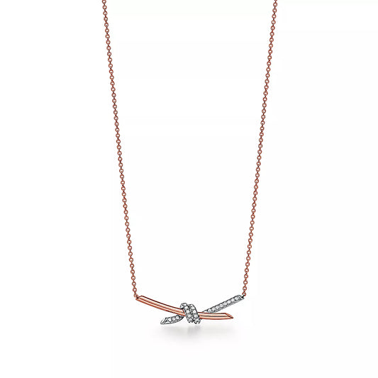 Pendant in Rose Gold and Platinum with Diamonds