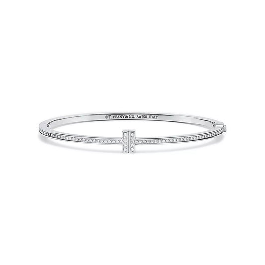 Diamond Hinged Wire Bangle