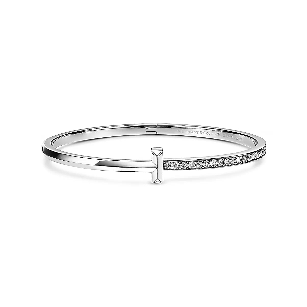 Narrow Diamond T1 Hinged Bangle