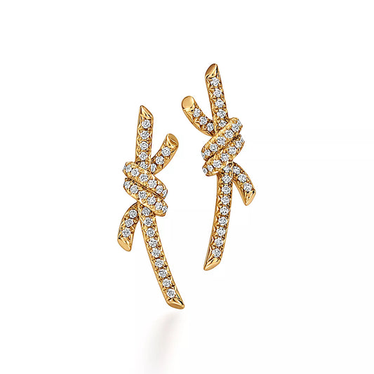 Earrings with Pave Diamonds
