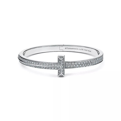 Wide Pave Diamonds T1 Hinged Bangle