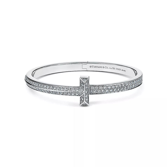 Wide Pave Diamonds T1 Hinged Bangle