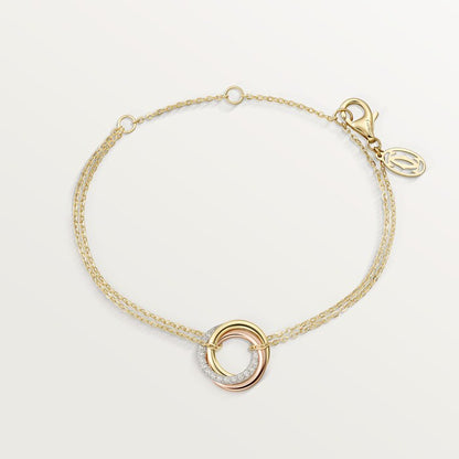Trinity Bracelet on Chain Paved Diamonds