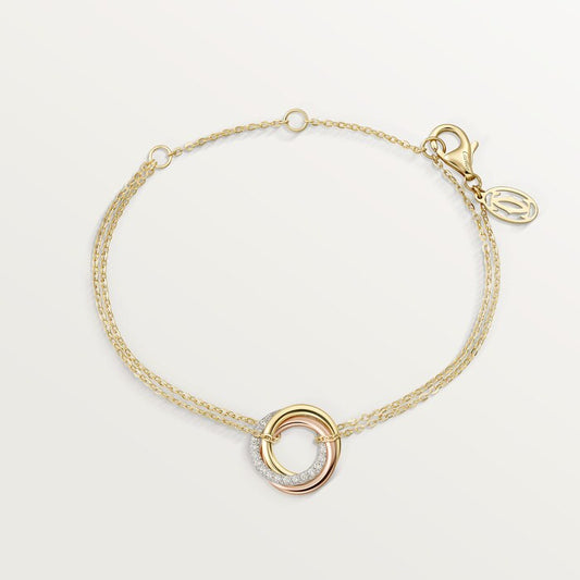 Trinity Bracelet on Chain Paved Diamonds