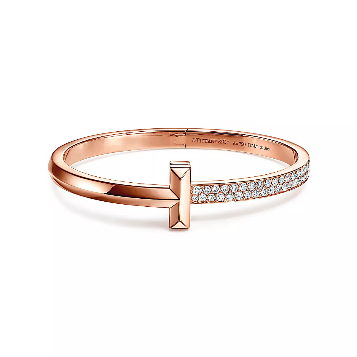 Wide Diamond T1 Hinged Bangle