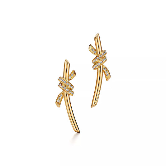 Earrings in Yellow Gold with Diamonds