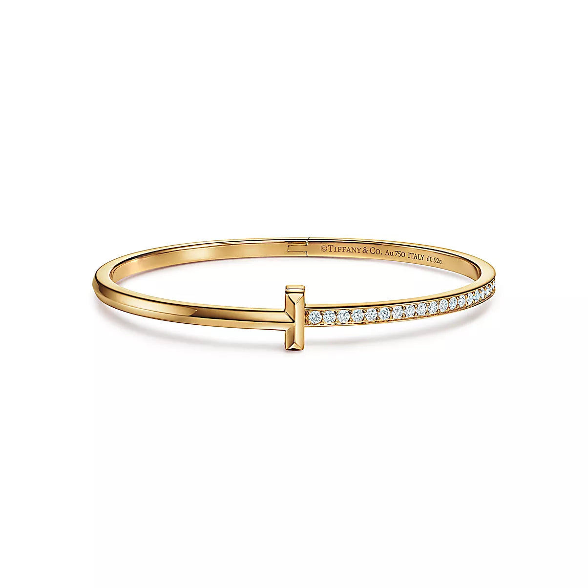 Narrow Diamond T1 Hinged Bangle