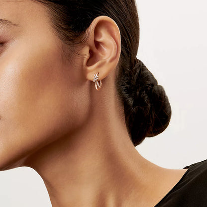 Hoop Earrings Rose Gold with Diamonds