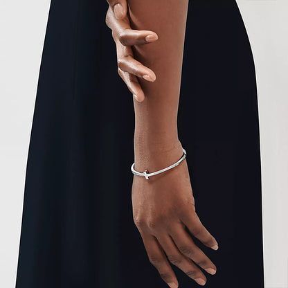 Narrow Diamond T1 Hinged Bangle