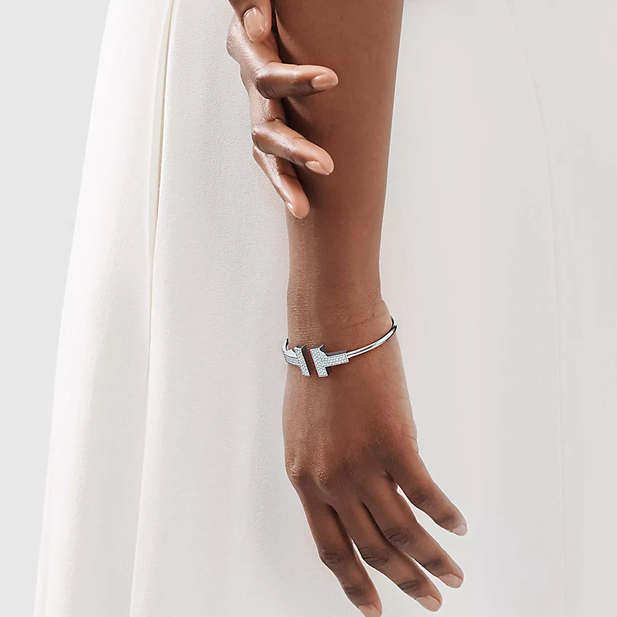 Wide Diamond Wire Bracelet