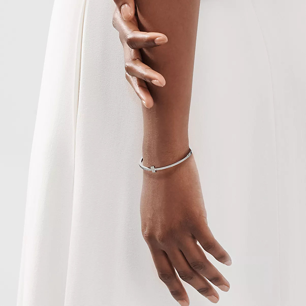 Diamond Hinged Wire Bangle