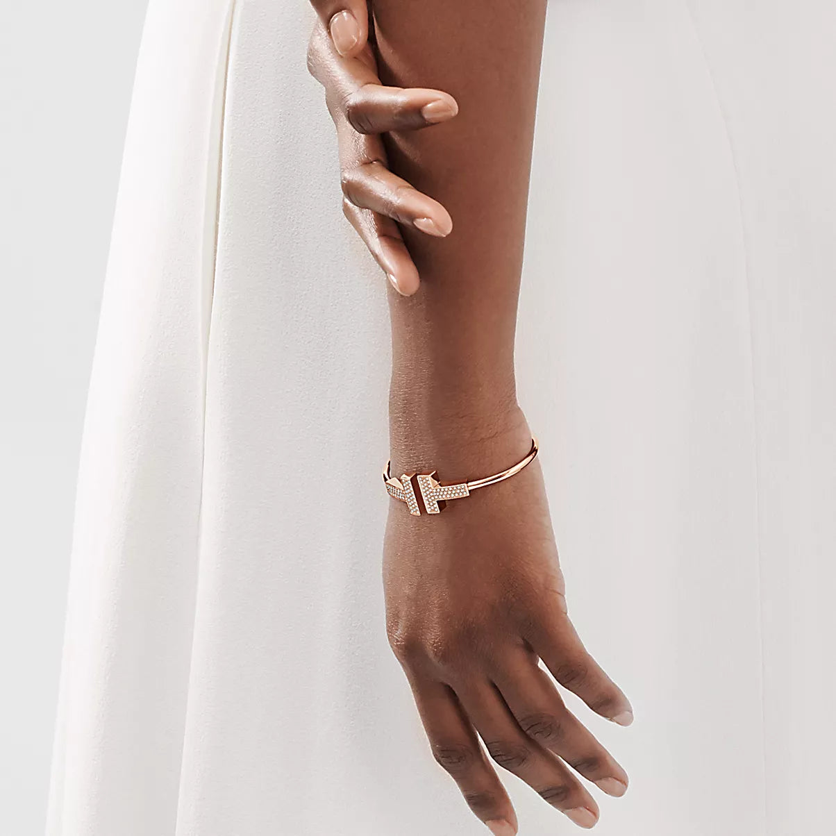 Wide Diamond Wire Bracelet