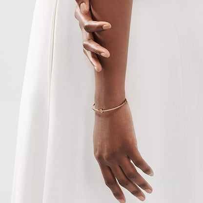 Diamond Hinged Wire Bangle