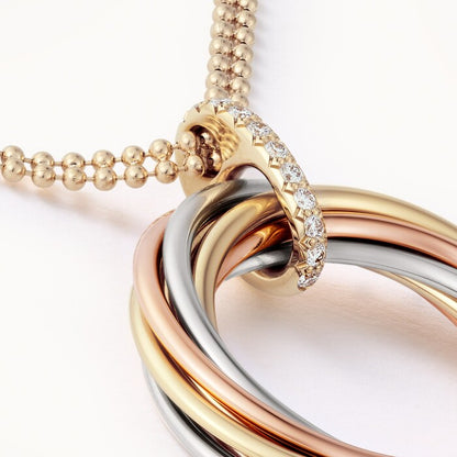 Trinity Pendant Seven Rows Diamonds