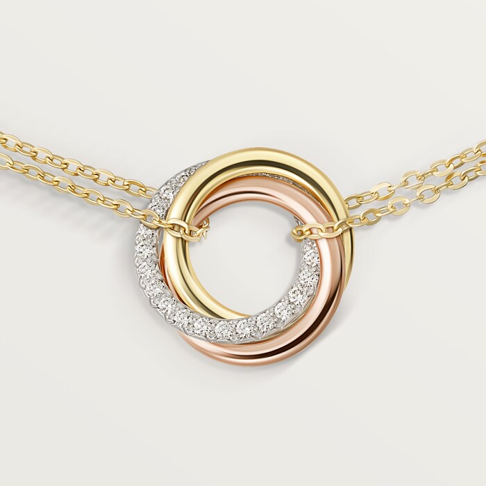 Trinity Bracelet on Chain Paved Diamonds