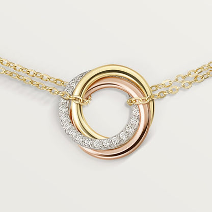 Trinity Bracelet on Chain Paved Diamonds