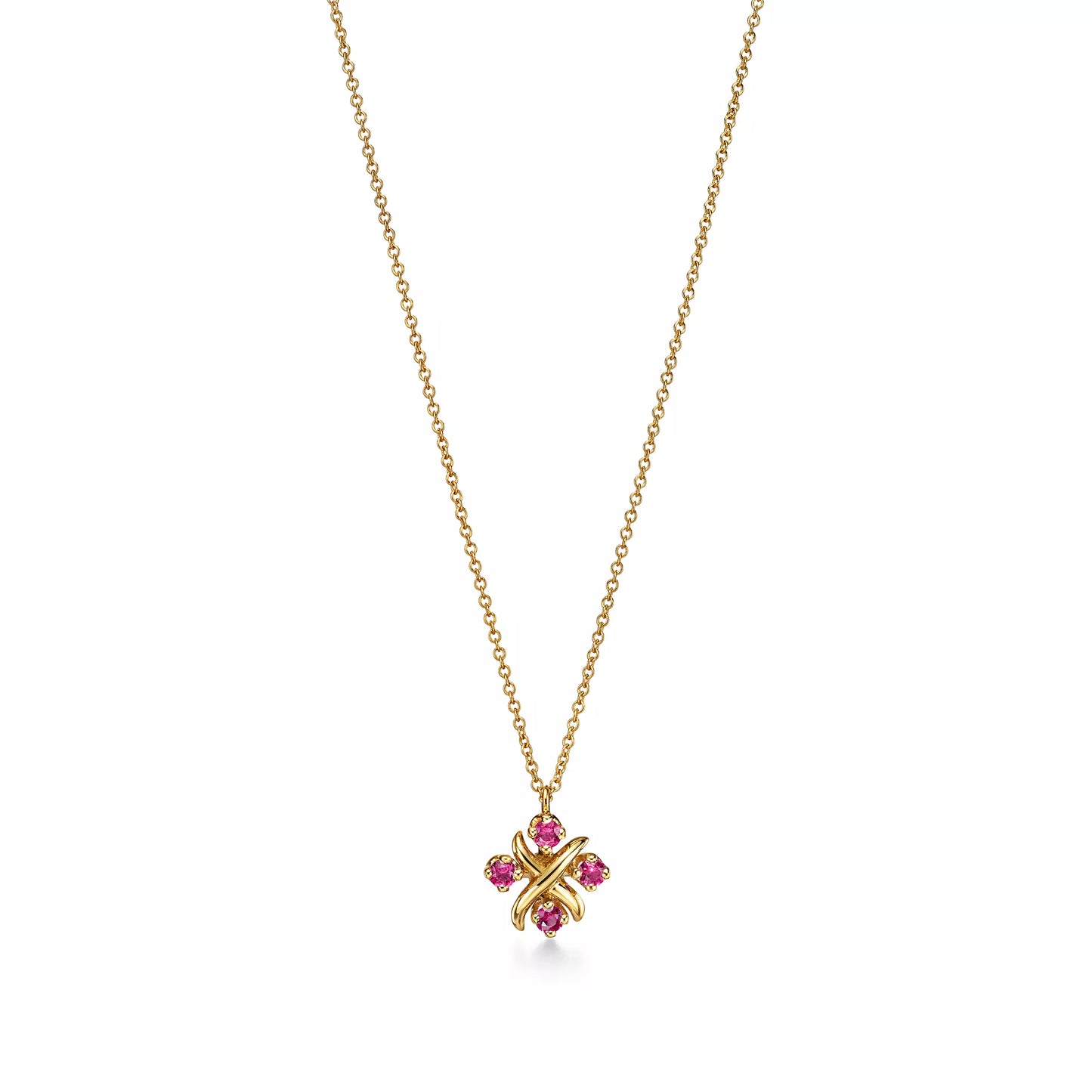 Sixteen Stone Yellow Gold with Rubies