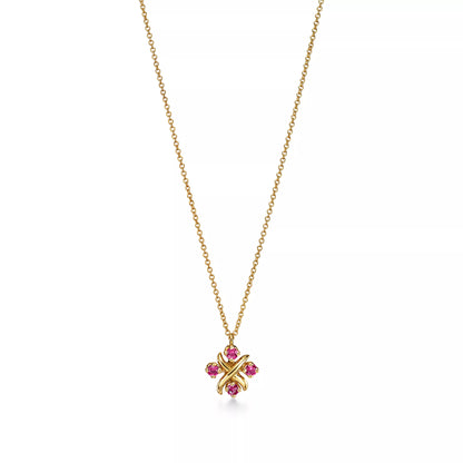 Sixteen Stone Yellow Gold with Rubies