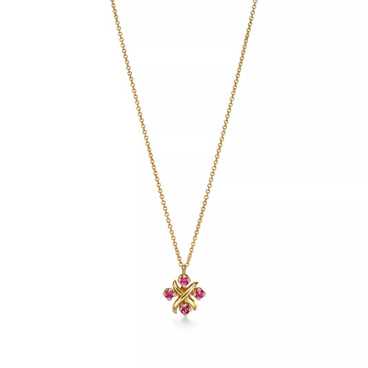 Sixteen Stone Yellow Gold with Rubies