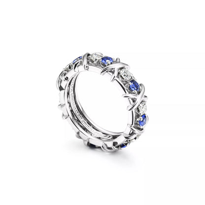 Sixteen Stone Sapphires and Diamonds