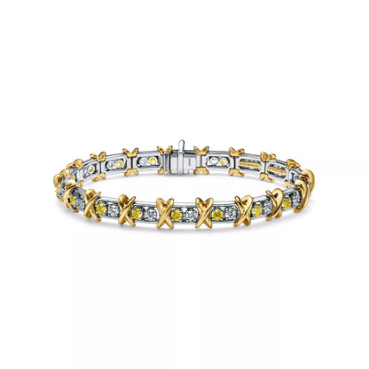 Sixteen Stone Bracelet Yellow Diamonds