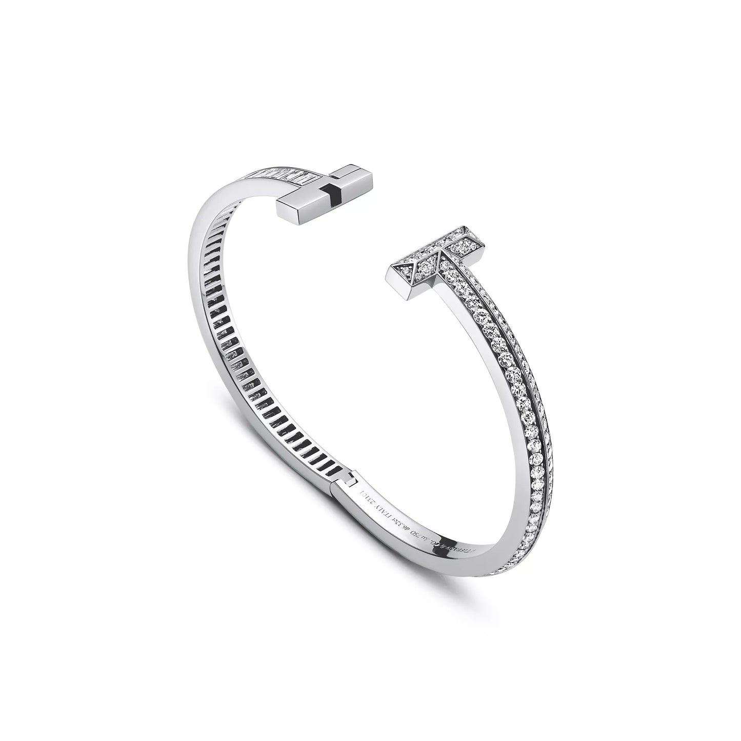 T1 Bangle with Baguette and Pave Diamonds